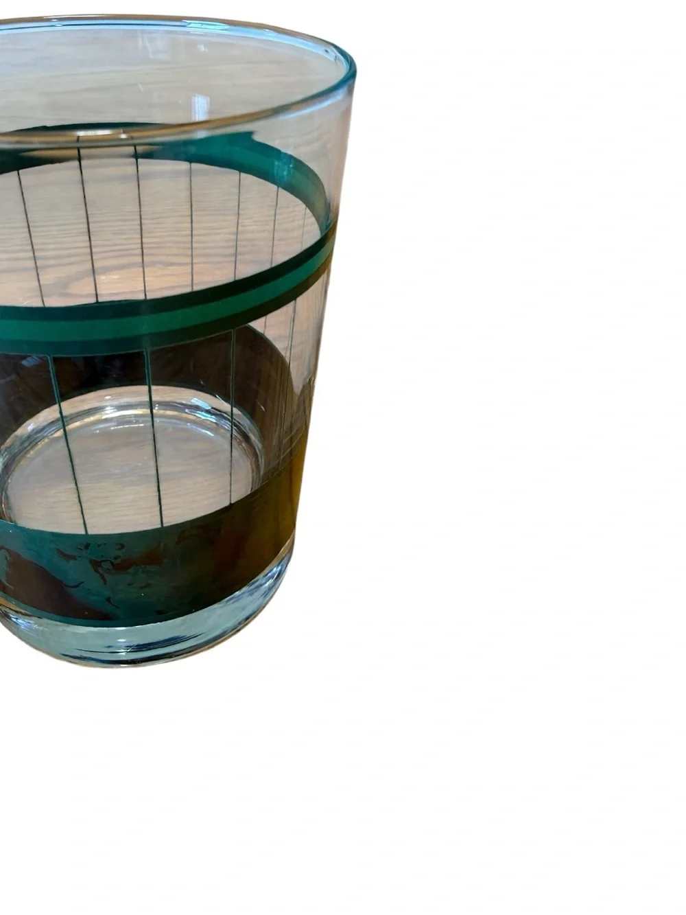 Two Green Striped Rock /Old Fashioned Glasses
